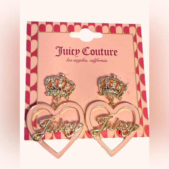 Juicy Couture NWT Faux Fur Pink Flash Crossbody Bag & Heart Earrings (P139) - Picture 10 of 12